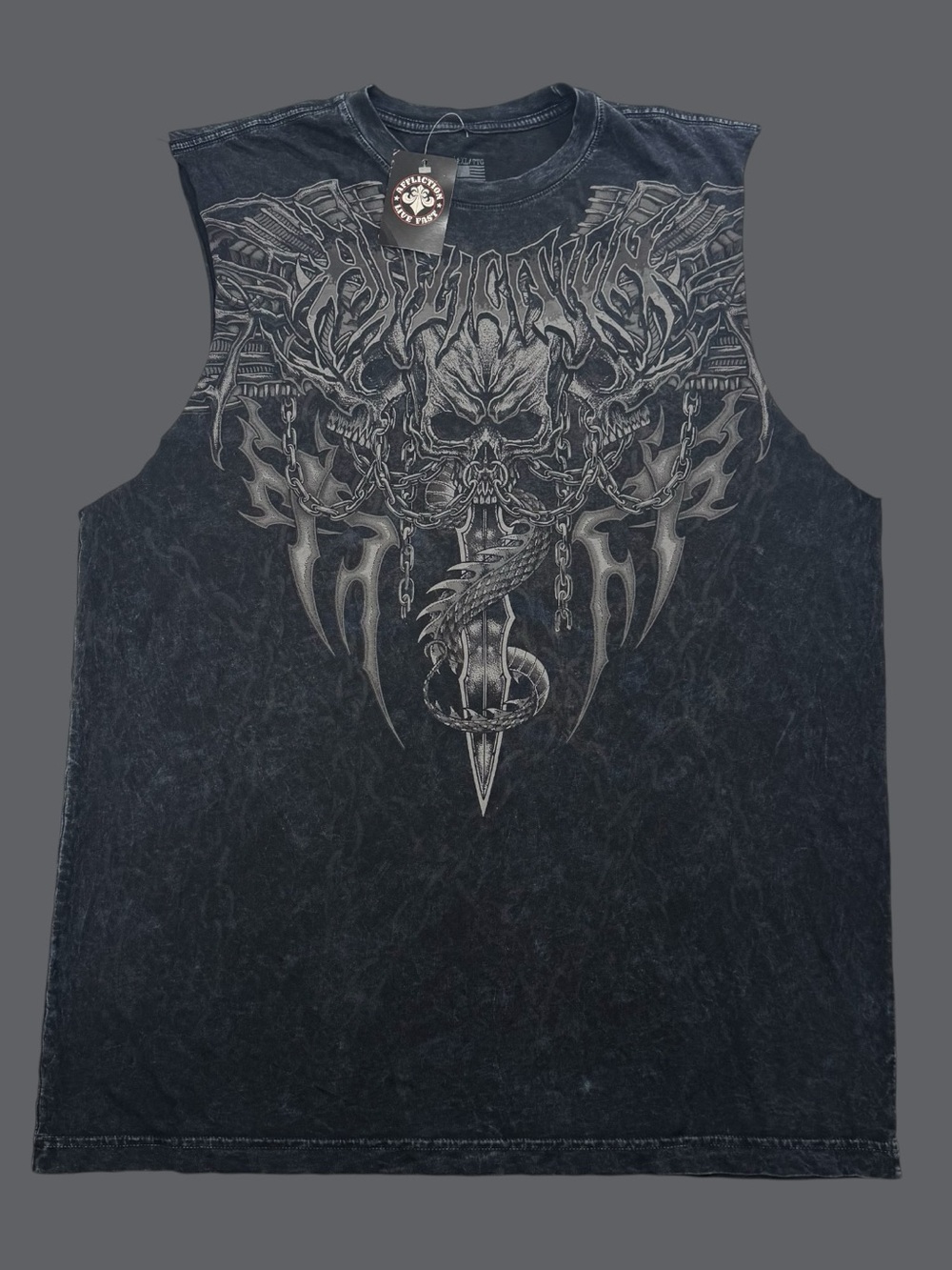 Affliction Primal Tech Obsidian Lava Wash Tank Top